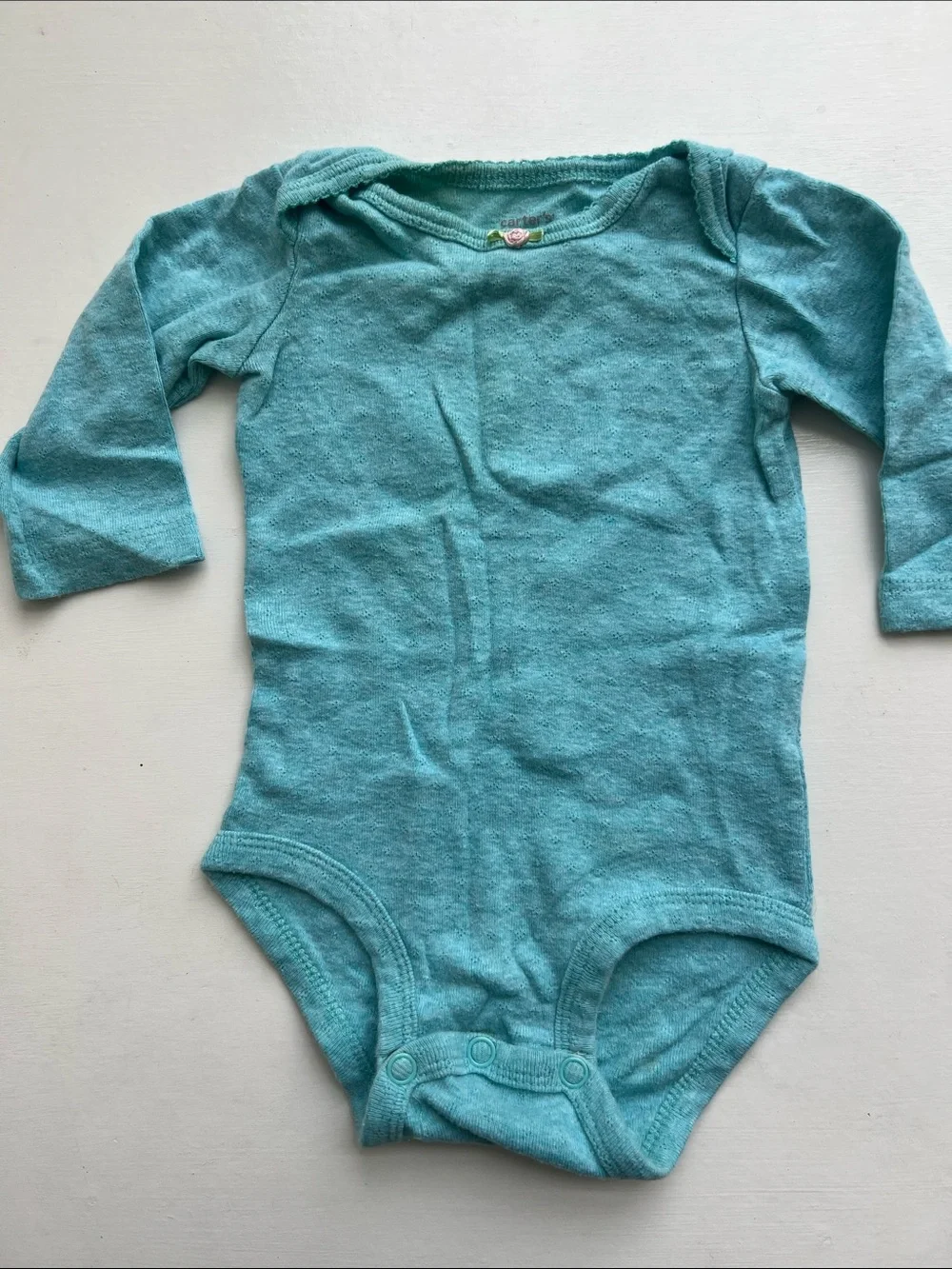 3-Pack Long Sleeve Baby Bodysuits - White, Teal, Pink